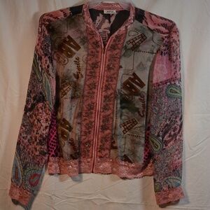 Beaded Embroidered Light Jacket/ top  Sz XL